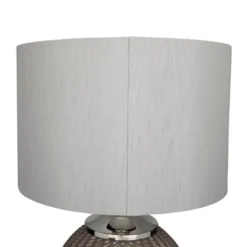 Glass Table Lamp With Drum Shade Gray - Olivia & May -Olivia & May GUEST ec3fef4f 9562 4fa2 aadb 9913f761a1e0