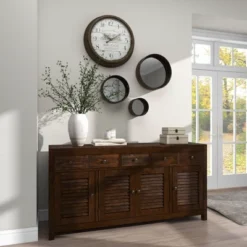 Contemporary Metal Wall Mirror Set Of 3 Dark Brown - Olivia & May -Olivia & May GUEST ec473299 06b7 4d89 a24e fc5c5f56f23c