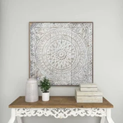 Rustic Metal Scroll Wall Decor With Embossed Details - Olivia & May -Olivia & May GUEST ec6fd49e a67b 409e a217 c63a8a96effb