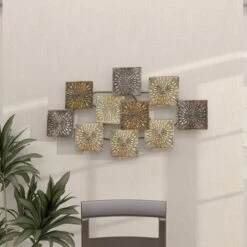 Metal Sunburst Carved Wall Decor Gold - Olivia & May -Olivia & May GUEST ec840a13 224d 4744 a4b8 6cc16076ddbc