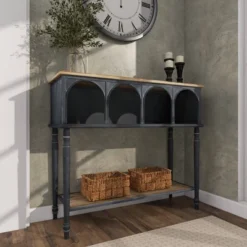 Farmhouse Wood Console Table Black - Olivia & May -Olivia & May GUEST ecbe912d 7778 4838 a110 2e2524dd5195