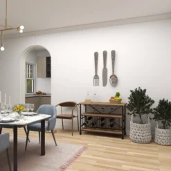 36" Aluminum Utensils Knife, Spoon And Fork Wall Decor Set Of 3 Silver - Olivia & May -Olivia & May GUEST ed0c6d9e 607a 46a5 bd7e a107bc0469fa