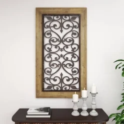 Wood Scroll Arabesque Wall Decor Brown - Olivia & May -Olivia & May GUEST ed154ed8 d4c7 4fe4 9139 3d0e0ca14793