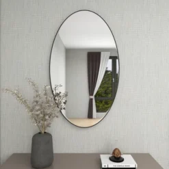 Contemporary Wood Oval Wall Mirror – Olivia & May -Olivia & May GUEST ed245d10 f034 479e 8bab 3907e2fb5a4b