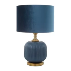 Fabric Table Lamp With Drum Shade Blue - Olivia & May -Olivia & May GUEST ed6cd2a1 96f3 4d0a 9f28 44ac9a1dd518