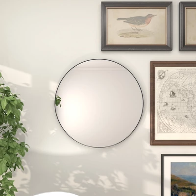 Contemporary Wood Round Frameless Wall Mirror - Olivia & May 10 Contemporary Wood Round Frameless Wall Mirror - Olivia & May - Image 8