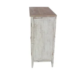 Natural Wood Cabinet With Trellis Doors Light Brown - Olivia & May -Olivia & May GUEST edeb0872 3853 4dab b6df b97db02605ff