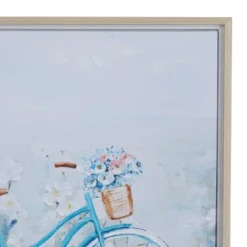 Canvas Bike Handmade Framed Wall Art With Tan Frame Blue - Olivia & May -Olivia & May GUEST ee8879b5 99f2 4ff9 8499 2ea8f3b4e111