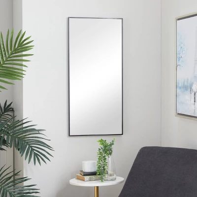 Wood Wall Rectangle Wall Mirror With Thin Frame - Olivia & May 3 Wood Wall Rectangle Wall Mirror With Thin Frame - Olivia & May