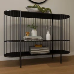 Contemporary Metal Console Table Black - Olivia & May -Olivia & May GUEST efef479a 9bc5 4165 9b10 2fdea68c6d6e