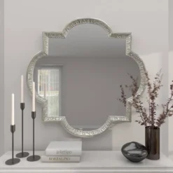 Aluminum Quatrefoil Wall Mirror Gray - Olivia & May -Olivia & May GUEST f03ecd6c 7e0f 42a2 848f 8bce61beda63