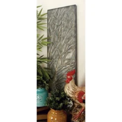 Metal Tree Wall Decor With Embossed Design Set Of 4 Brown - Olivia & May -Olivia & May GUEST f086847f f4a8 44f5 b303 41c36f6a41aa