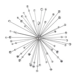 Metal Starburst Wall Decor With Crystal Embellishments Silver - Olivia & May