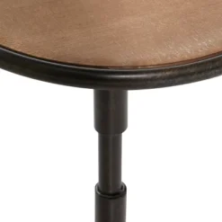 Industrial Wood Pedestal Accent Table Brown - Olivia & May -Olivia & May GUEST f0fb61c5 0aff 4e40 a655 4548879afae7