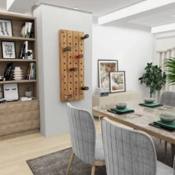 Rustic Wood Wall Wine Rack Brown - Olivia & May -Olivia & May GUEST f19f7491 c923 490c aed4 c4e9c441ac6f