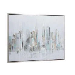 Canvas City Handmade Buildings Framed Wall Art With Silver Frame Gray - Olivia & May -Olivia & May GUEST f1c11d2a 9f40 4d5a 85d2 5d32a0f78332