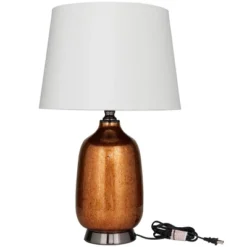 Glass Gourd Style Base Table Lamp With Tapered Shade Copper - Olivia & May -Olivia & May GUEST f1c4e67b c1f5 402c 9bd9 ac261d6e0cfd