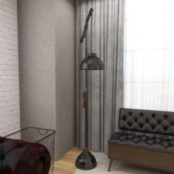 Industrial Floor Lamp Black - Olivia & May -Olivia & May GUEST f1d534f2 09df 49c0 a548 b196b5655e74