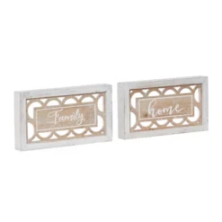 Farmhouse Wood Carved Sign Wall Decor Set Of 2 White - Olivia & May 9 Farmhouse Wood Carved Sign Wall Decor Set Of 2 White - Olivia & May -Olivia & May GUEST f1f3a1b3 b5c0 49fa 92b1 55b1d8a978fe