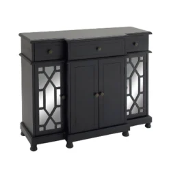 Glam Mirror And Wood Storage Cabinet Black - Olivia & May -Olivia & May GUEST f2f4ab39 6136 47a1 a5ba 1efd0b87f078