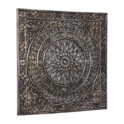 Rustic Metal Scroll Wall Decor With Embossed Details - Olivia & May -Olivia & May GUEST f30b9a0a db99 4106 9c2a 5519be53e711