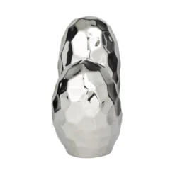 11'' X 12'' Porcelain Heart Sculpture Silver - Olivia & May: Luxury Glam Tabletop Decor -Olivia & May GUEST f3264d1f 402e 4b89 8990 4d4c61ecb1ef