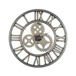 Metal Gear Wall Clock Brown - Olivia & May -Olivia & May GUEST f333901b 9861 4ed8 b4b3 ed9da6872394