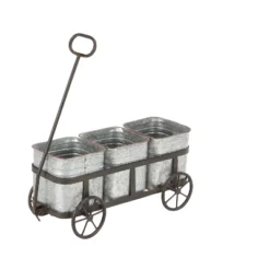 Olivia & May 29" Wide Farmhouse Rectangular Iron Planter Pot Silver -Olivia & May GUEST f335f466 7e27 4c45 a702 b2f33cf2aed3