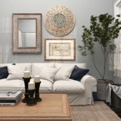 Metal Floral Wall Decor With Embossed Details Gold - Olivia & May -Olivia & May GUEST f347843b 430a 49f4 b199 3ed8ebc8c48c