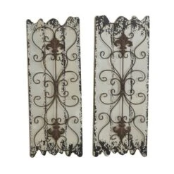 Set Of 2 Wooden Scroll Arabesque Wall Decors White - Olivia & May -Olivia & May GUEST f3967eeb 7c90 4460 8d92 3f67ec6fa212