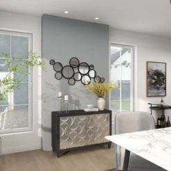 Metal Bubble Cluster Round Wall Mirror Black - Olivia & May -Olivia & May GUEST f3a7feb9 984c 424d 8aaf bfe6410dccf9