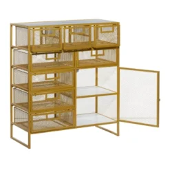 Contemporary Metal Storage Unit Gold - Olivia & May -Olivia & May GUEST f3b3ba7a 481e 4f7c 8b3d f1d980a2f55b