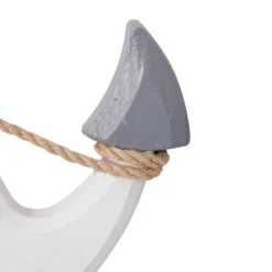 Wooden Anchor Wall Decor With Hanging Rope White - Olivia & May -Olivia & May GUEST f3b747ab 1dd5 4b26 89bb 5ca0e2e8cc71