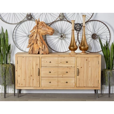 Modern Wood Sideboard Buffet Light Brown - Olivia & May 20 Modern Wood Sideboard Buffet Light Brown - Olivia & May - Image 18