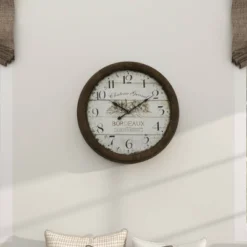 Metal Wall Clock With Bordeaux White - Olivia & May -Olivia & May GUEST f402ac39 8b03 42ea b983 13dd11ec71a6