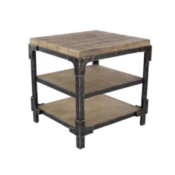 Industrial 3 Tier Side Table Brown - Olivia & May -Olivia & May GUEST f461e262 8a9e 4f23 8338 24045c1f73a9