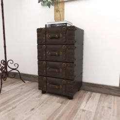 Wood Stacked Side Chest Dark Java - Olivia & May -Olivia & May GUEST f4886514 f310 40da b9c4 8bffea0263a5