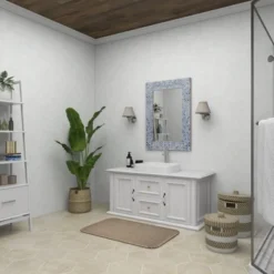 Wood Quatrefoil Wall Mirror Blue - Olivia & May -Olivia & May GUEST f6287e92 e993 47aa 9ff4 89c7c42a8e30