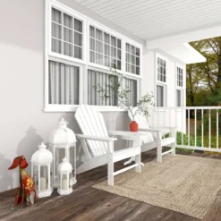 32"x37" Traditional Resin Adirondack Chair - White - Olivia & May -Olivia & May GUEST f631da8c 2250 4ef9 b1a8 3d73109e7a09