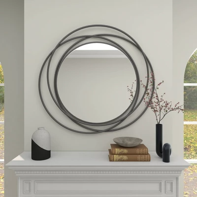 Metal Overlapping Circle Frame Wall Mirror- Olivia & May 9 Metal Overlapping Circle Frame Wall Mirror- Olivia & May - Image 7