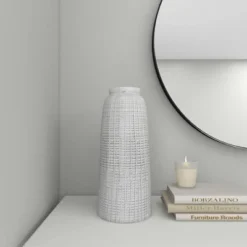 17" X 7.5" Terracotta Vase White - Olivia & May -Olivia & May GUEST f63d4401 0451 44ae bee7 4c41336696e8