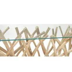 Contemporary Teak Wood Rectangle Console Table Brown - Olivia & May -Olivia & May GUEST f640243c 5eca 4eb8 9baa 43882ee0c2b5