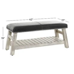 Rustic Wood Bench Black - Olivia & May -Olivia & May GUEST f671a70a 62f6 458a b2f3 bfff3612836f