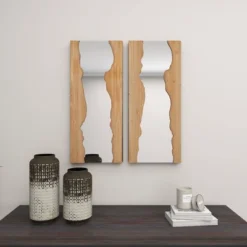 Contemporary Wood Wall Mirror Set Of 2 Brown - Olivia & May 29 Contemporary Wood Wall Mirror Set Of 2 Brown - Olivia & May -Olivia & May GUEST f705b464 6515 49db 8f8a e5de4e2227ea