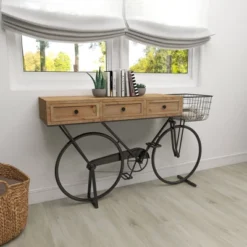 Farmhouse Metal Console Table Red - Olivia & May -Olivia & May GUEST f72dc23e 6cf2 4180 8731 13ac28a12098