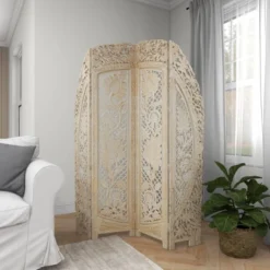 Eclectic Wood Room Divider Screen White - Olivia & May -Olivia & May GUEST f7c14071 67b2 4829 a13d 1aa9eb3e9f89