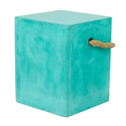Contemporary Outdoor Accent Table - Aquamarine - Olivia & May