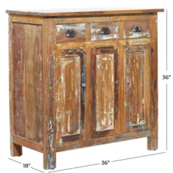 Rustic Wood Cabinet Chestnut Brown - Olivia & May -Olivia & May GUEST f89dbb47 b0f9 4739 bd04 5170c6528986