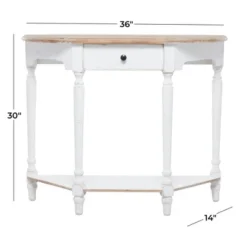 Farmhouse Half Moon Wood Console Table White - Olivia & May -Olivia & May GUEST f8a51b37 9f97 46f0 af98 2cbda77006fb