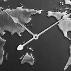 Metal World Map Wall Clock Black - Olivia & May -Olivia & May GUEST f8cad73f 94c2 4ea4 a91c 52c1ac500f65